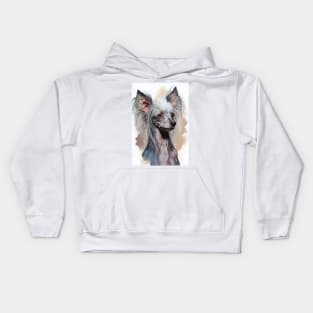 Chinese Crested Dog Portrait Kids Hoodie